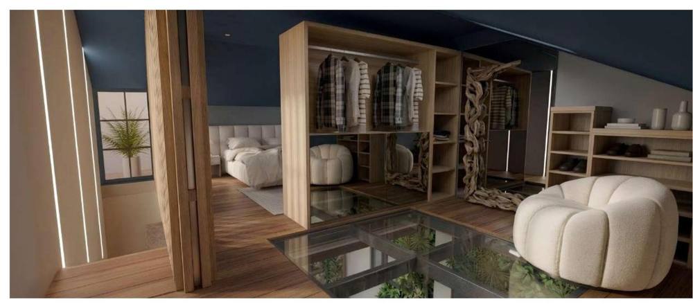 Chambre et dressing sur mesure, villa de Biscarrosse